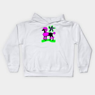 Poodle with Pink Hairdo Kids Hoodie